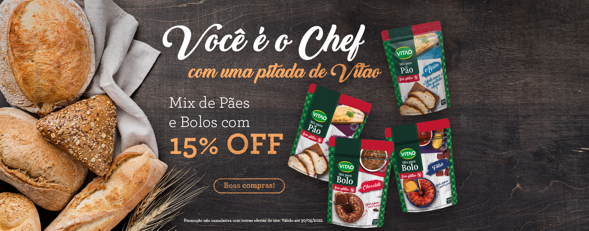 Banner 15% Off Pães e Bolos